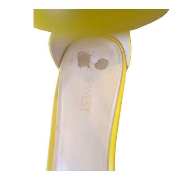 Nine West Leisa Yellow Open-Toe Sandal W/ Kitten Heel, 9.5, Pre-Owned - Picture 11 of 16